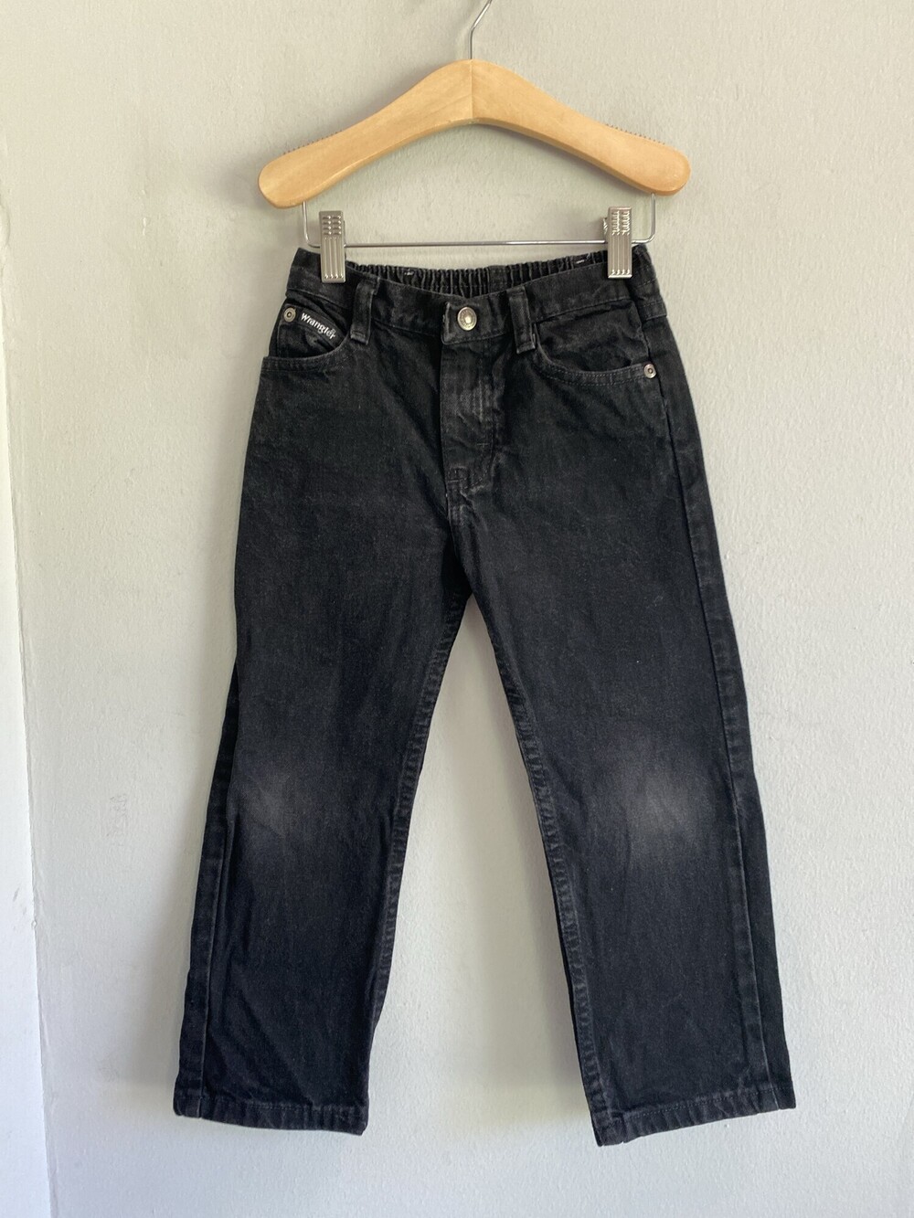 Vintage Wrangler Black Cotton Jeans Elastic Waist Toddler Boys 5T